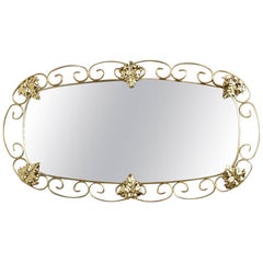 Vintage Brass Mirror from the 1950s
