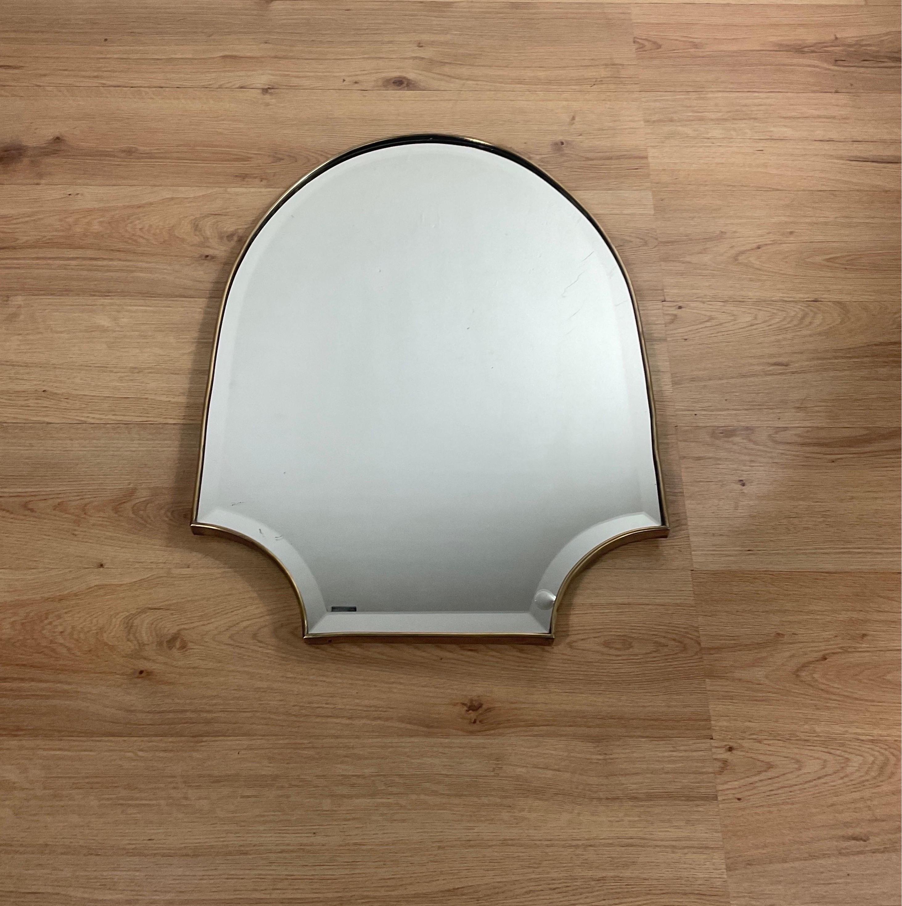 Brass Mirror from the 50s Attributable to Gio Ponti In Good Condition For Sale In Catania, IT