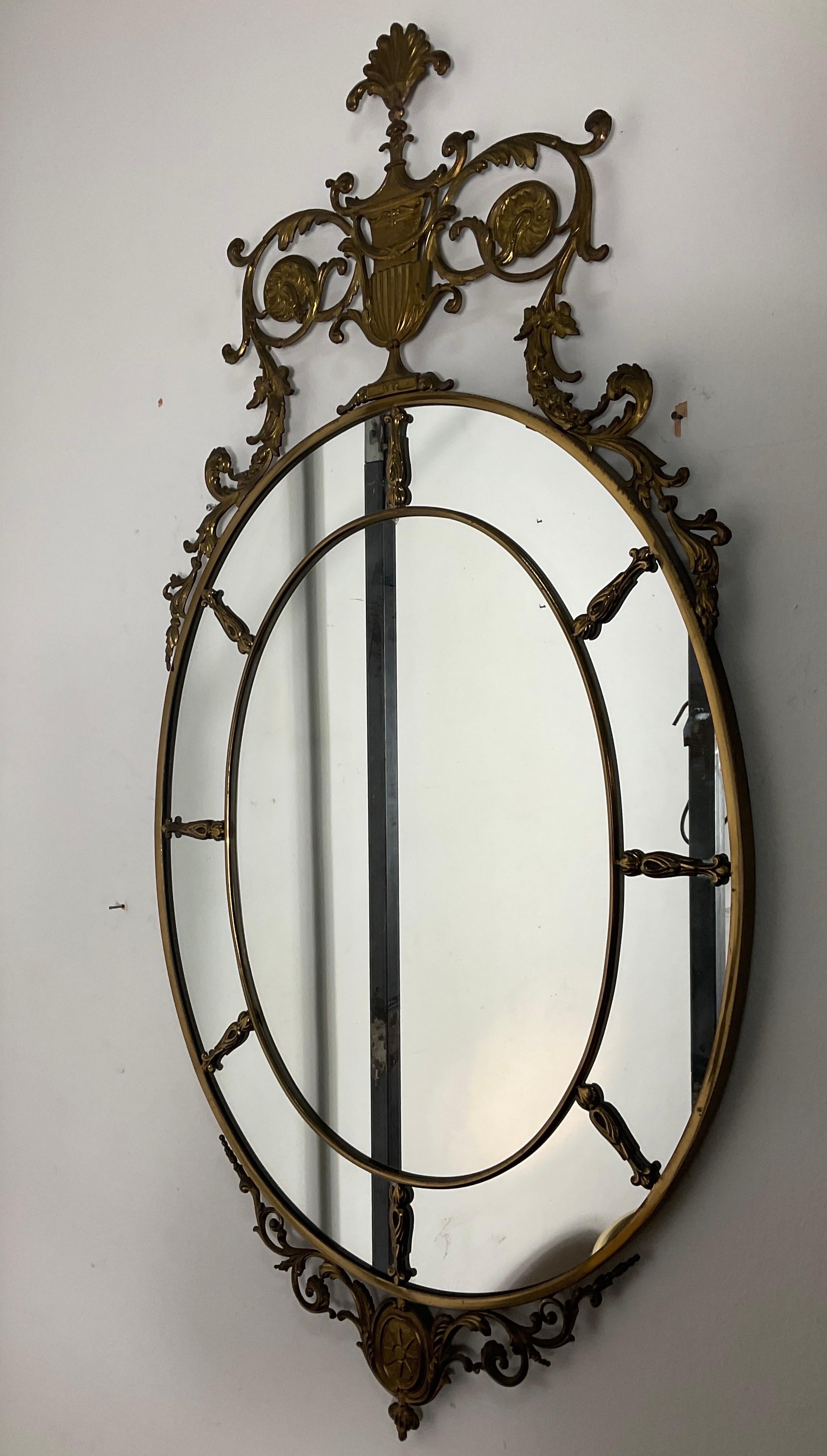 Italian Brass mirror from the 60s style Gio Ponti