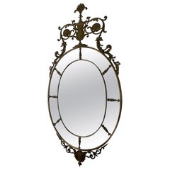 Miroir en laiton des années 60, style Gio Ponti