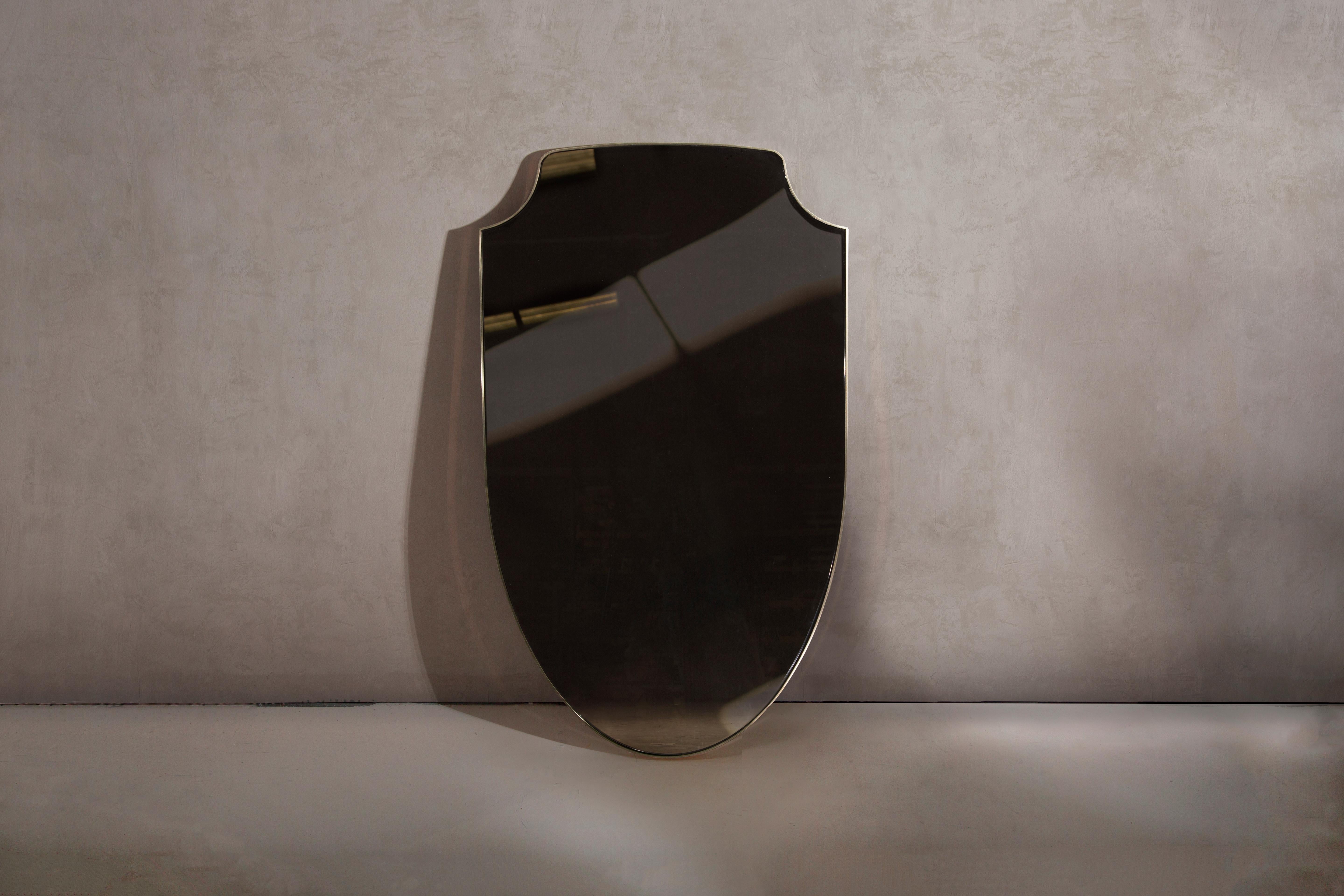 Modern Aegis Brass mirror handcrafted and signed by Novocastrian