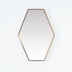 Brass Mirror Hexagonal, Midcentury, Italy