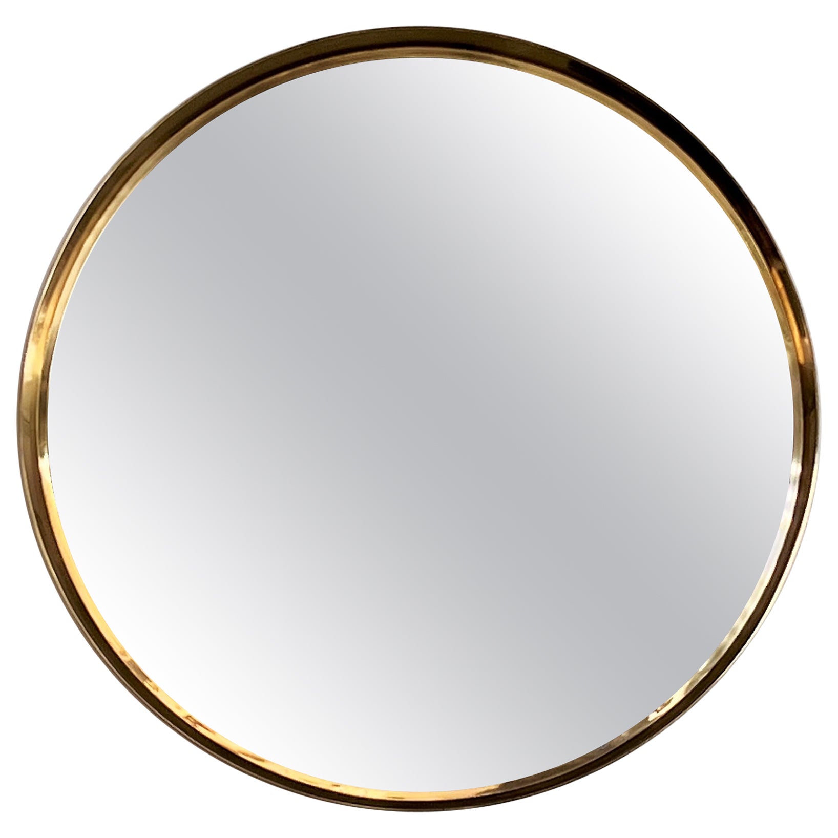 Brass Mirror in by Vereinigte Werkstätten München, 1970s