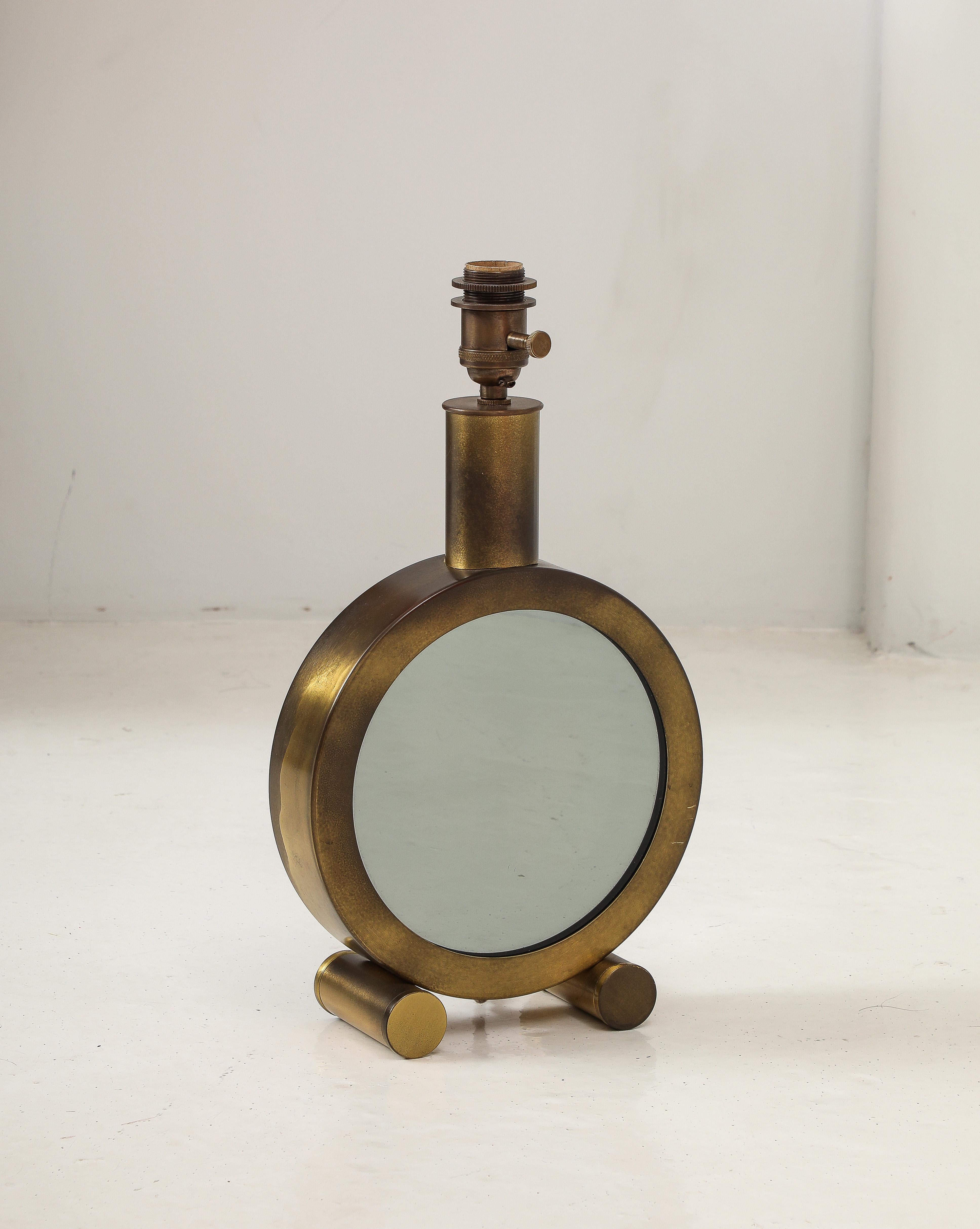 20th Century Brass & Mirror Infinity Table Lamp, Italy 1960's For Sale