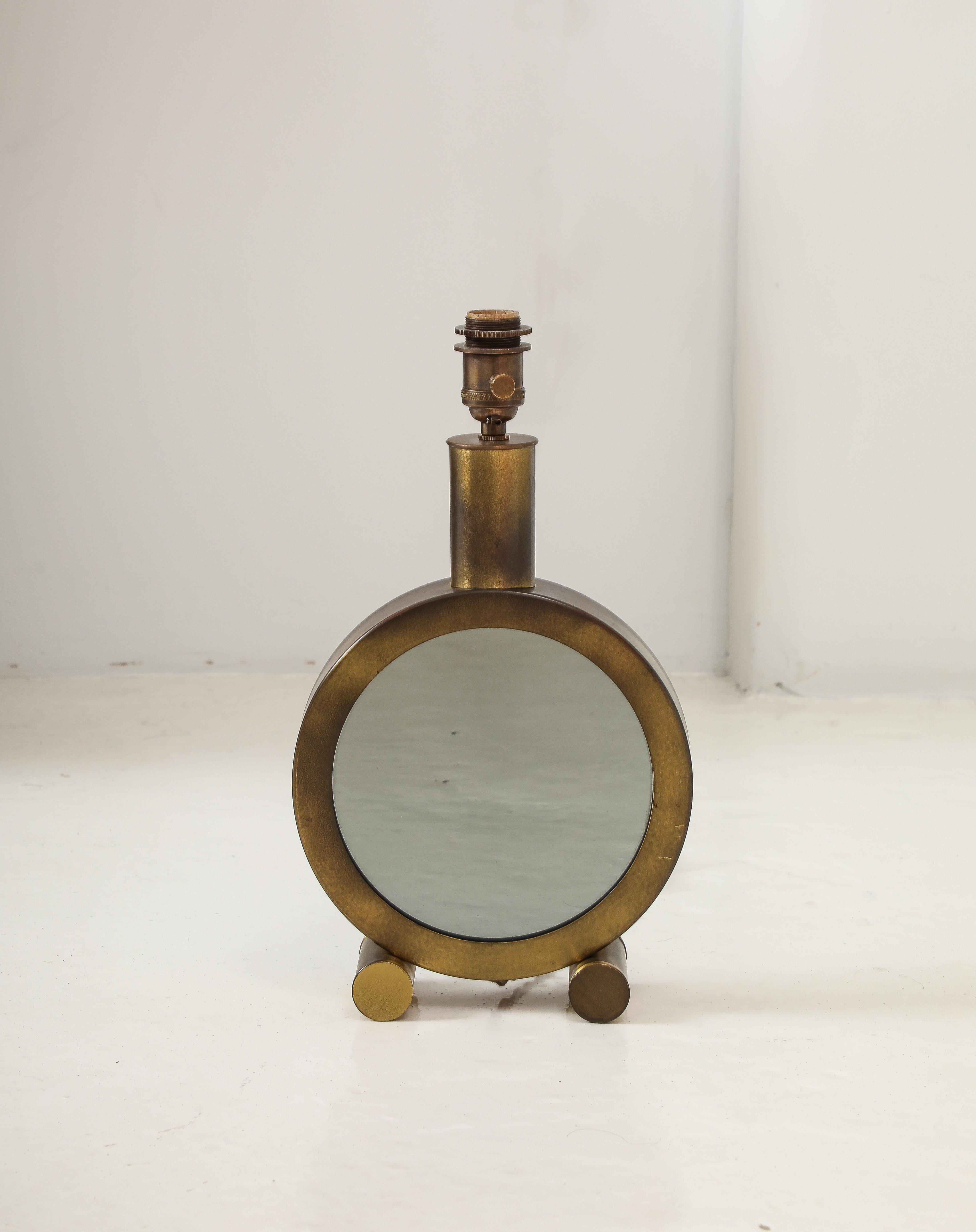 Brass & Mirror Infinity Table Lamp, Italy 1960's For Sale 3
