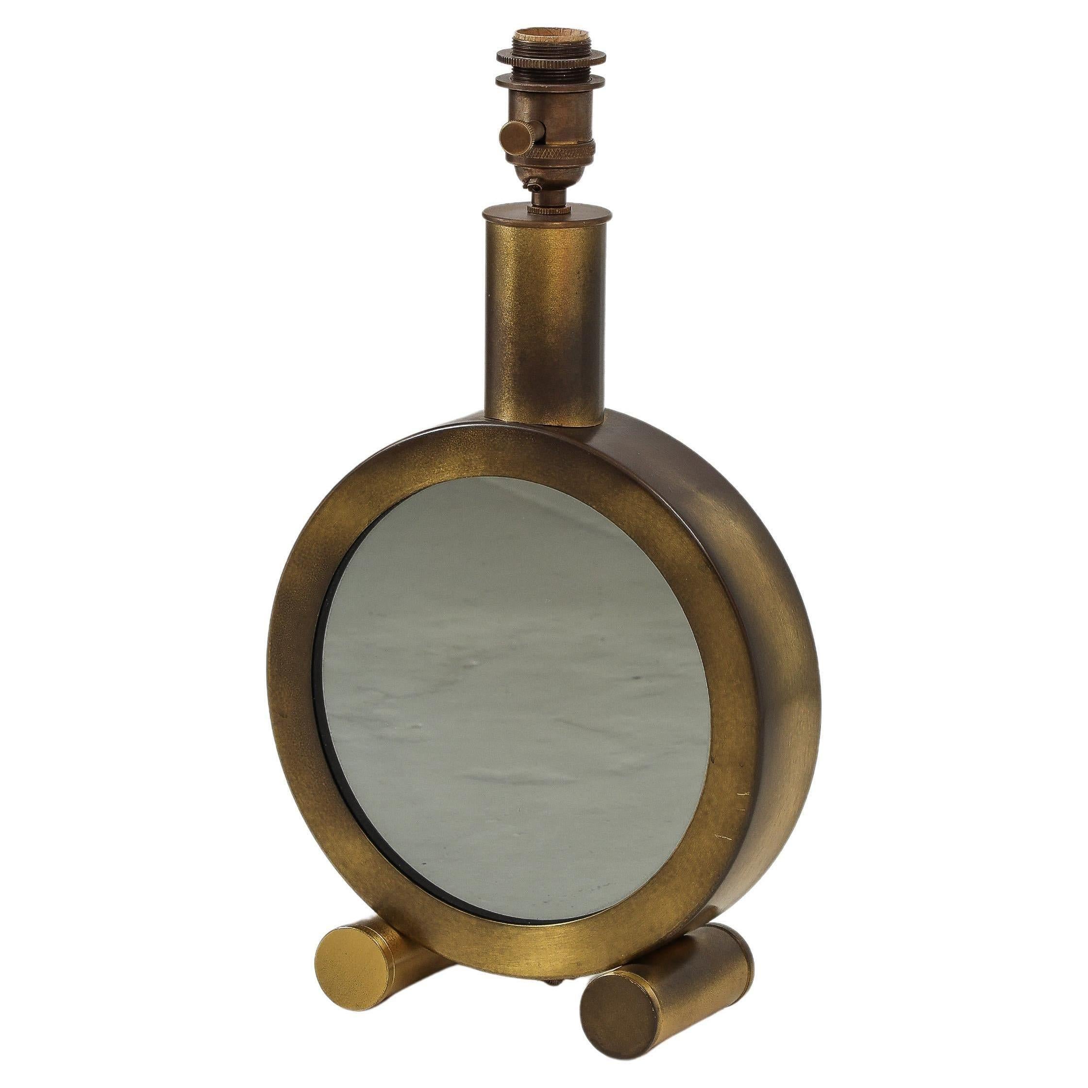 Brass & Mirror Infinity Table Lamp, Italy 1960's For Sale