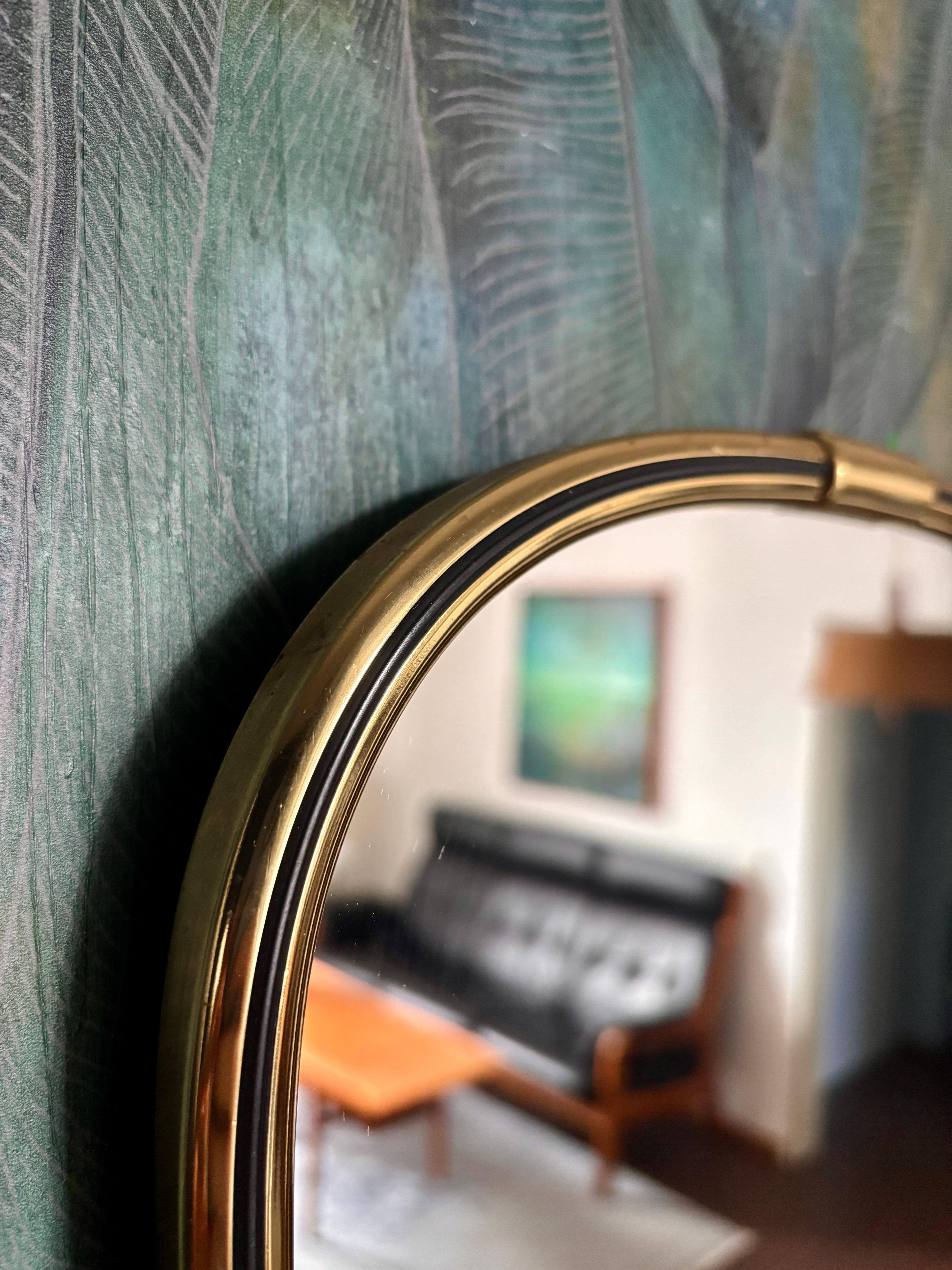 Mid-Century Modern Miroir en laiton Lenz Allemagne, 1960 en vente