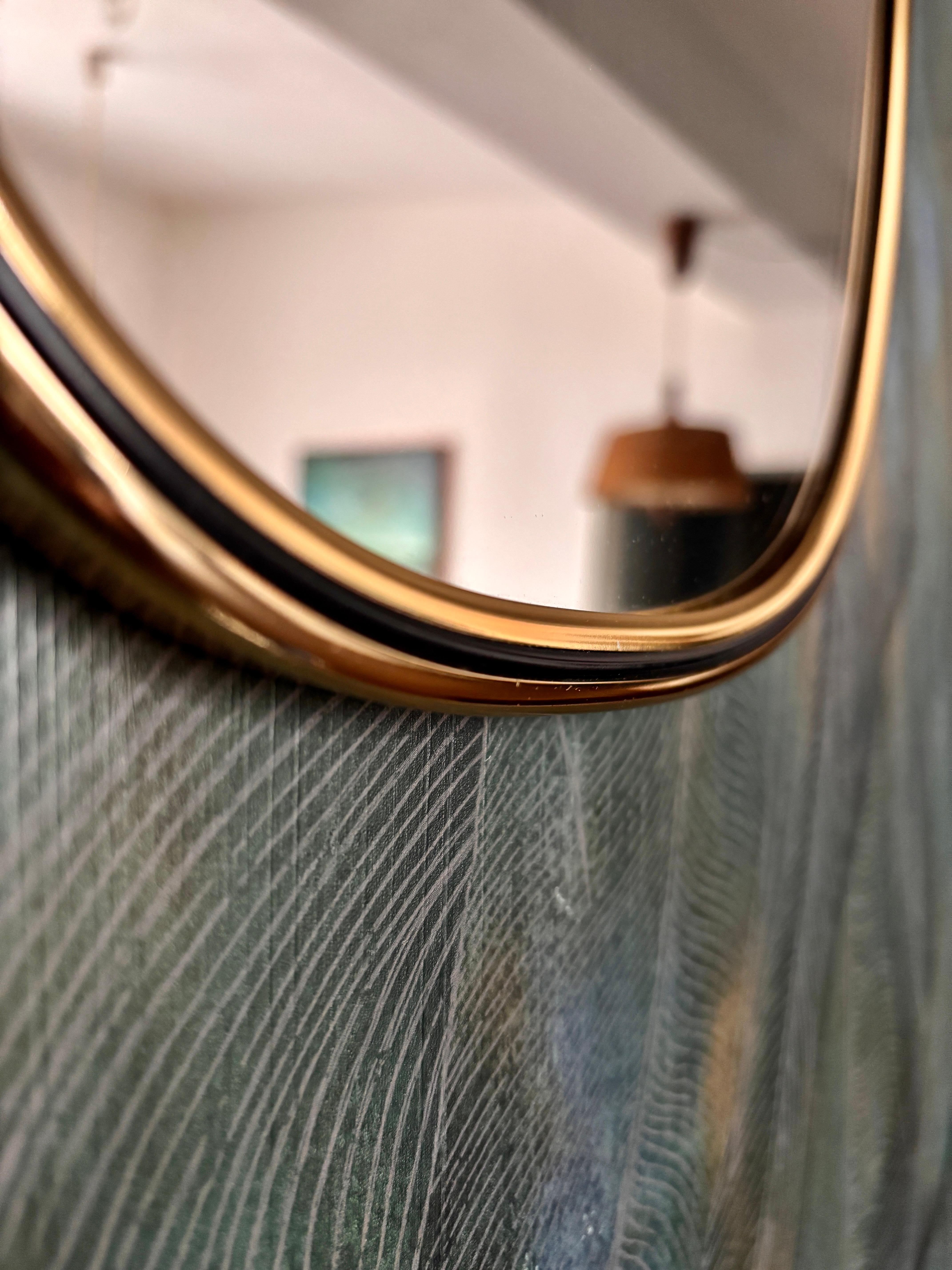 Miroir en laiton Lenz Allemagne, 1960 Bon état - En vente à Hannover, DE