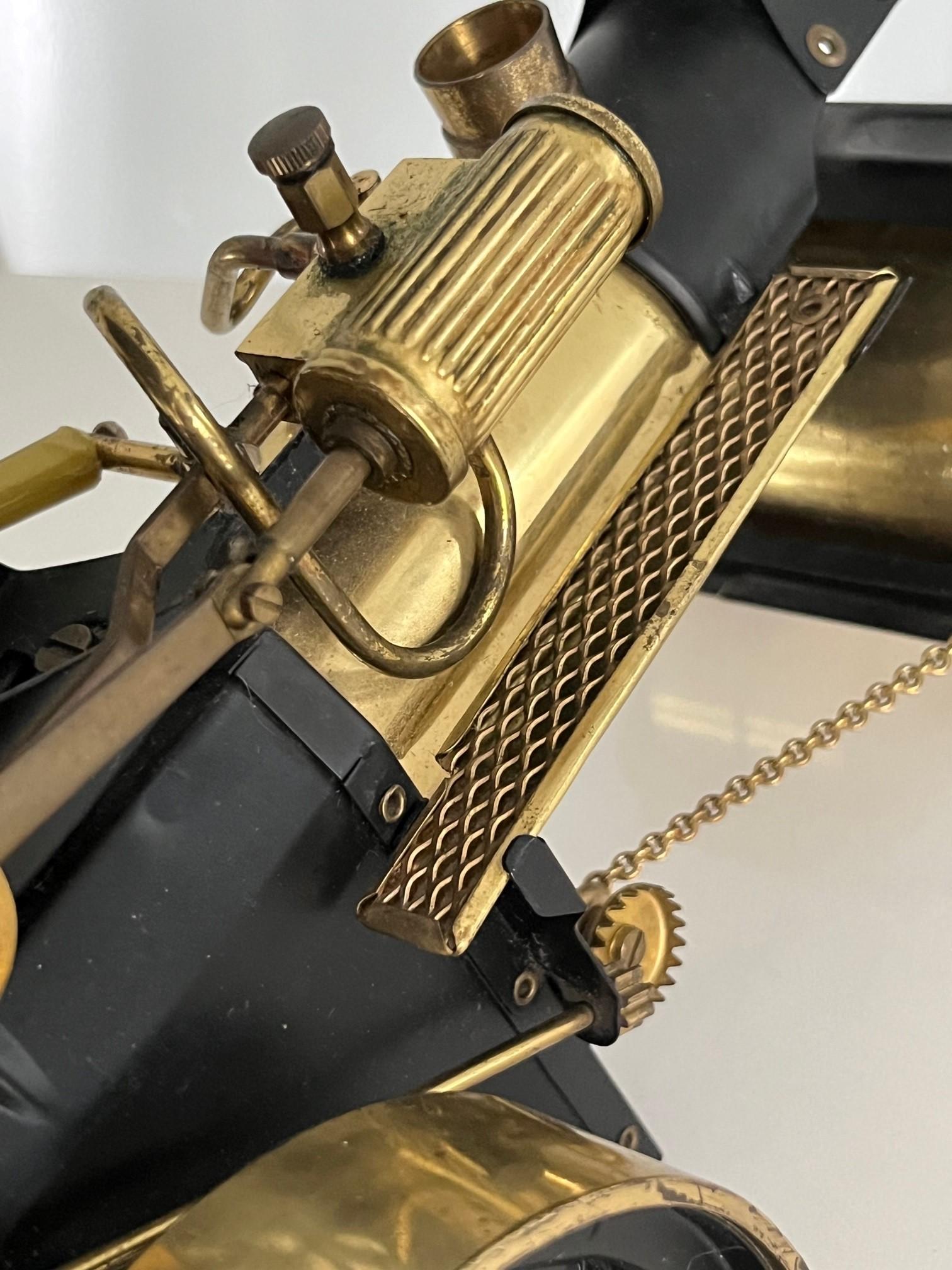 Metal Brass Model Steam Roller Engine 'Old Smoky' Decorative Shelf Art Vintage Toy