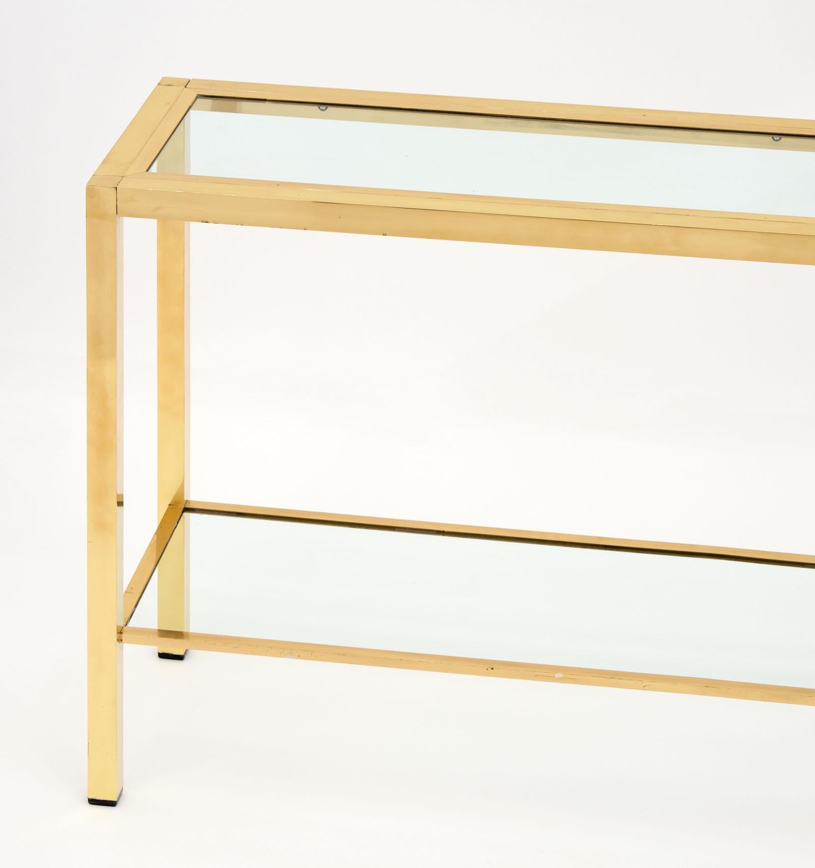 Brass Modernist Console Table In Good Condition In Austin, TX