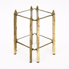 Brass Modernist French Side Table