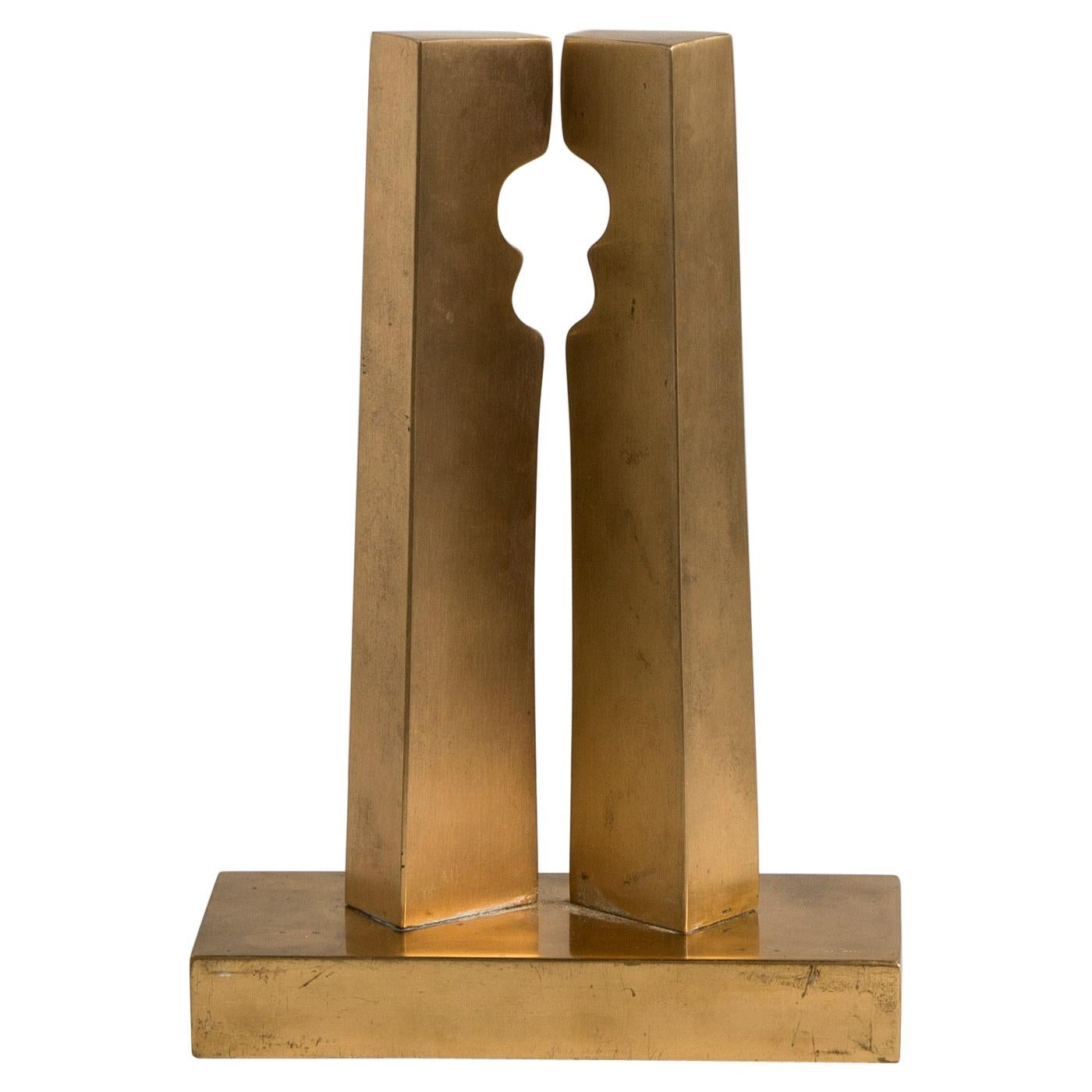 Unusual 4Head Modernist Brass Sculpture by Dolbi Cashier at 1stDibs