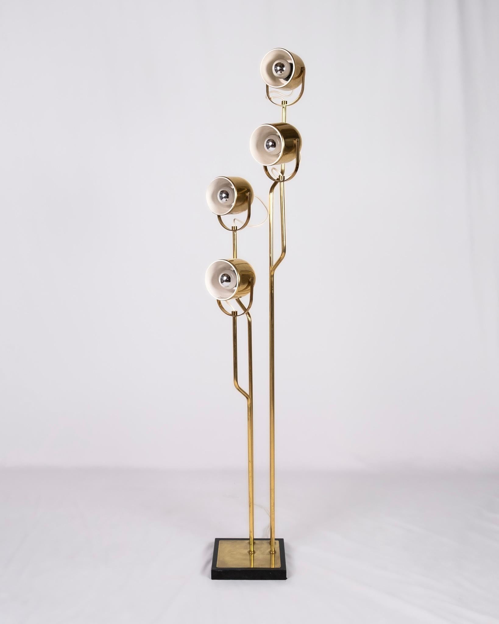 Lámpara de pie modular de latón de Goffredo Reggiani, Italia, años 70 en Bueno estado para la venta en Lyon, FR