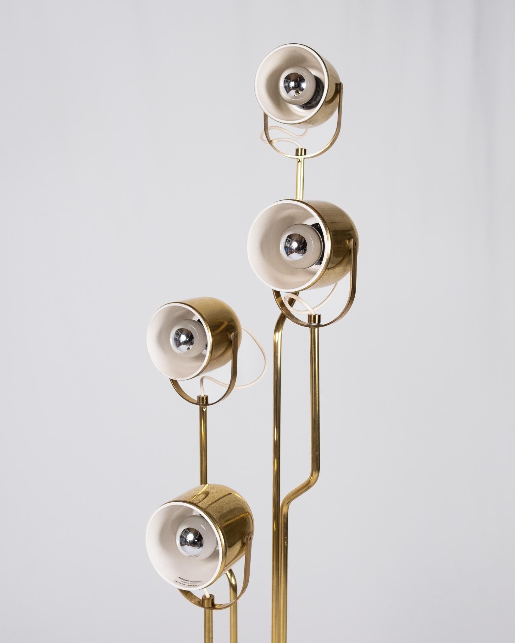 Lámpara de pie modular de latón de Goffredo Reggiani, Italia, años 70 Metal en venta