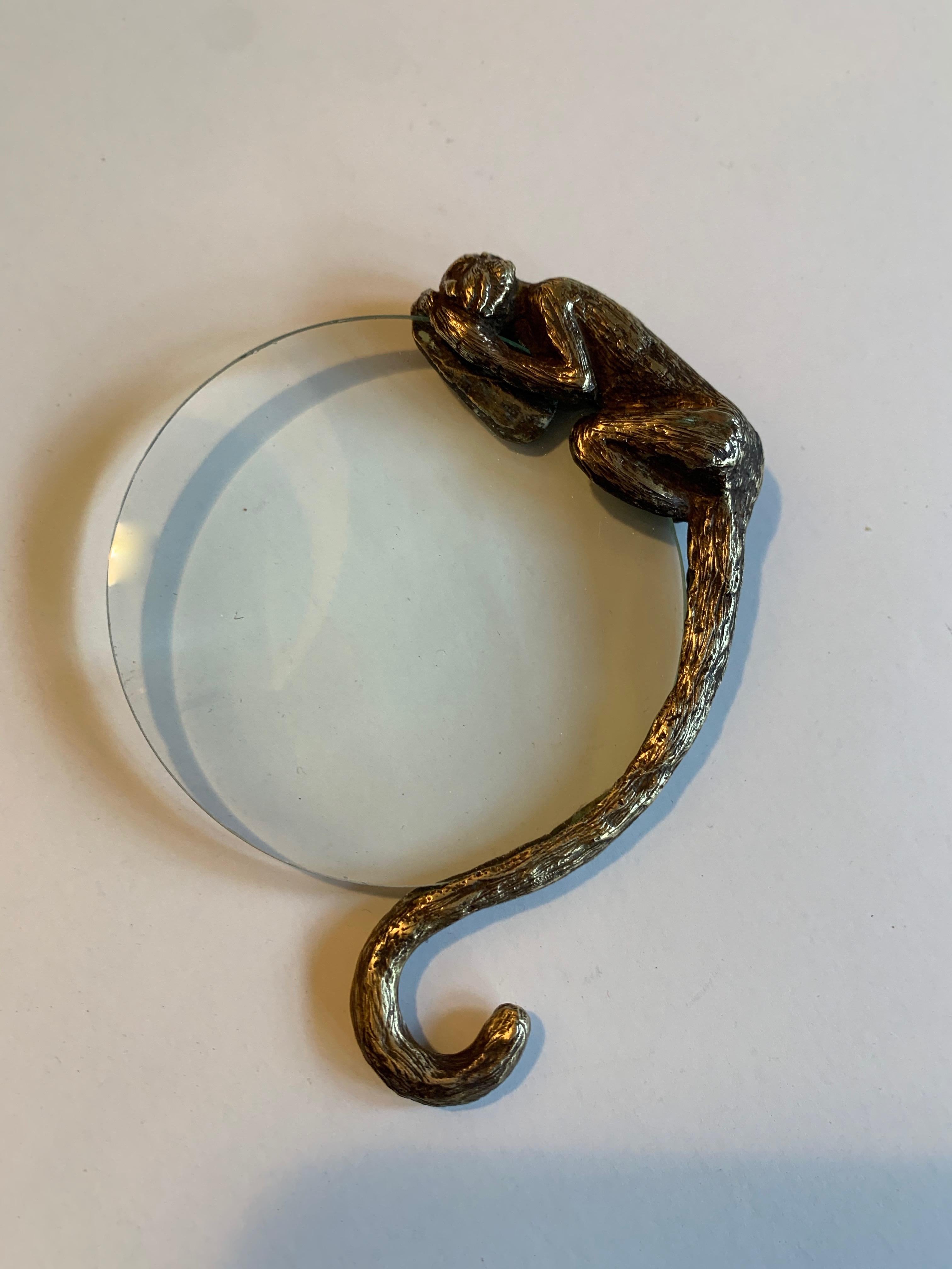 Brass Monkey Magnifying Glass In Good Condition In Los Angeles, CA