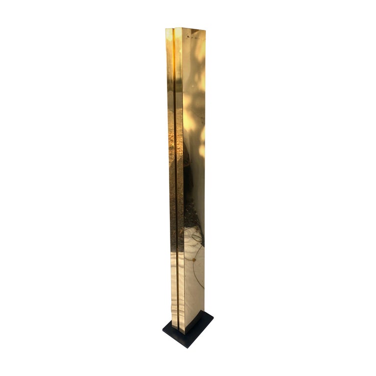 Brass Monolith Torchiere Skyser, Monolith Floor Lamp