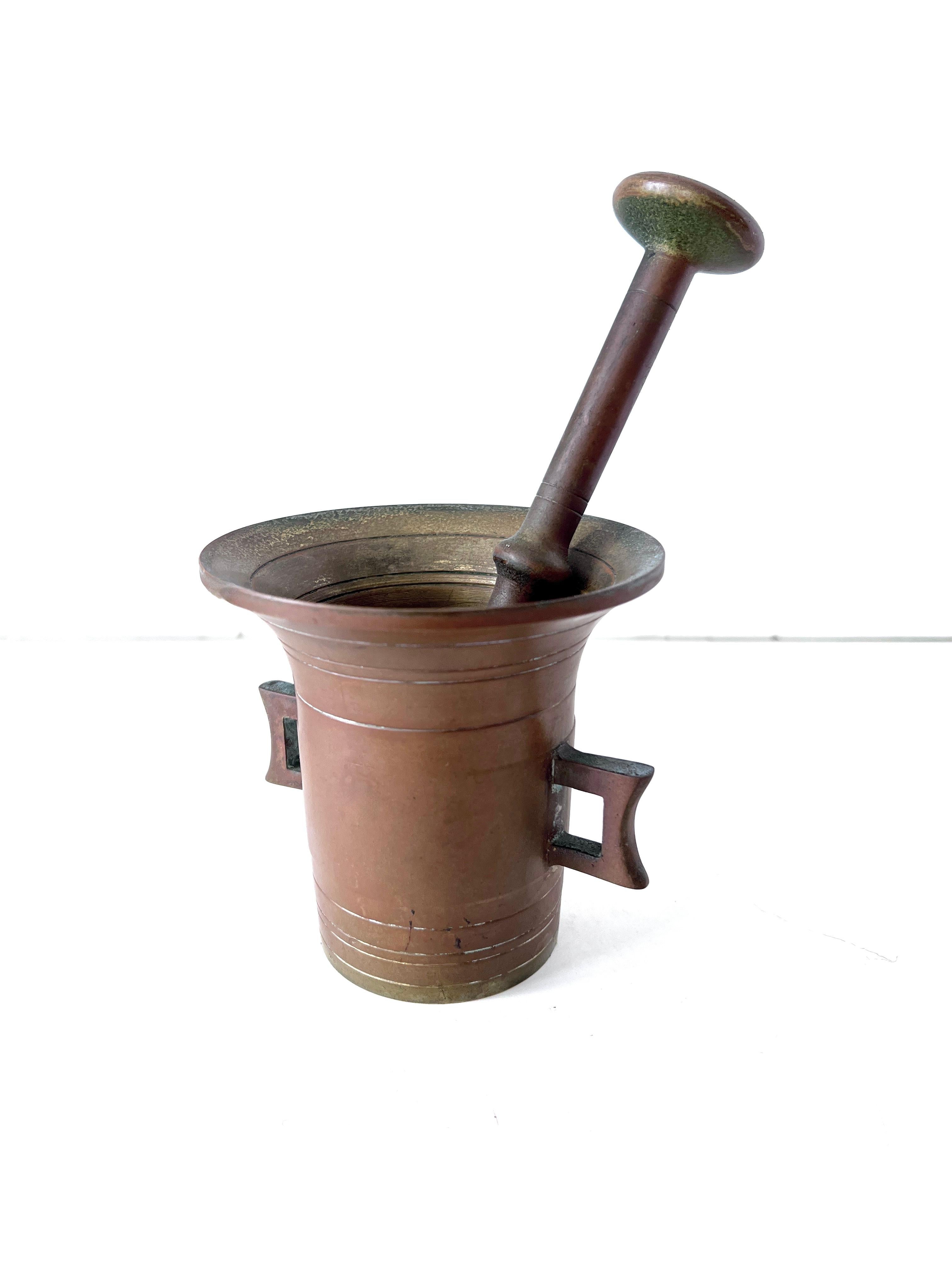European Brass Mortar and Pestle For Sale