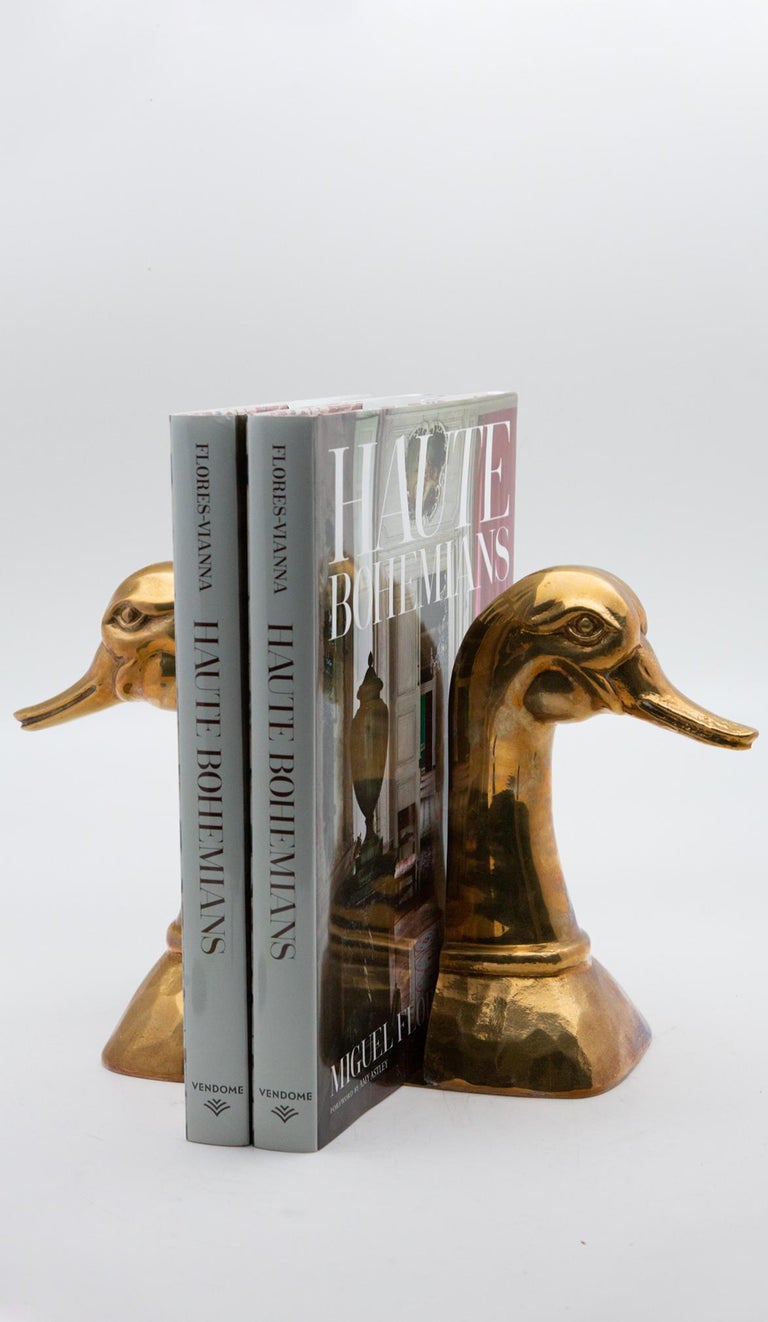 Brass Mother Goose Bookends at 1stDibs
