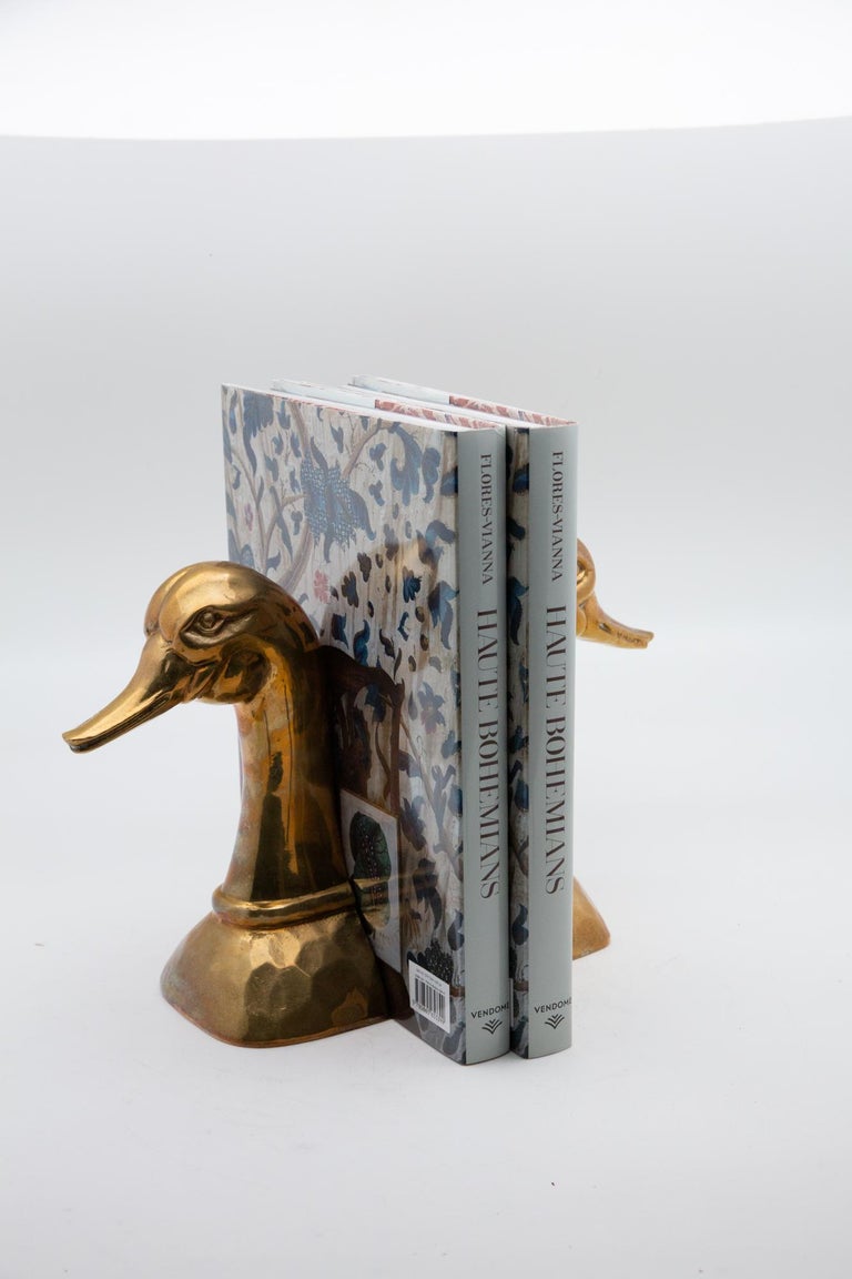 Brass Mother Goose Bookends at 1stDibs