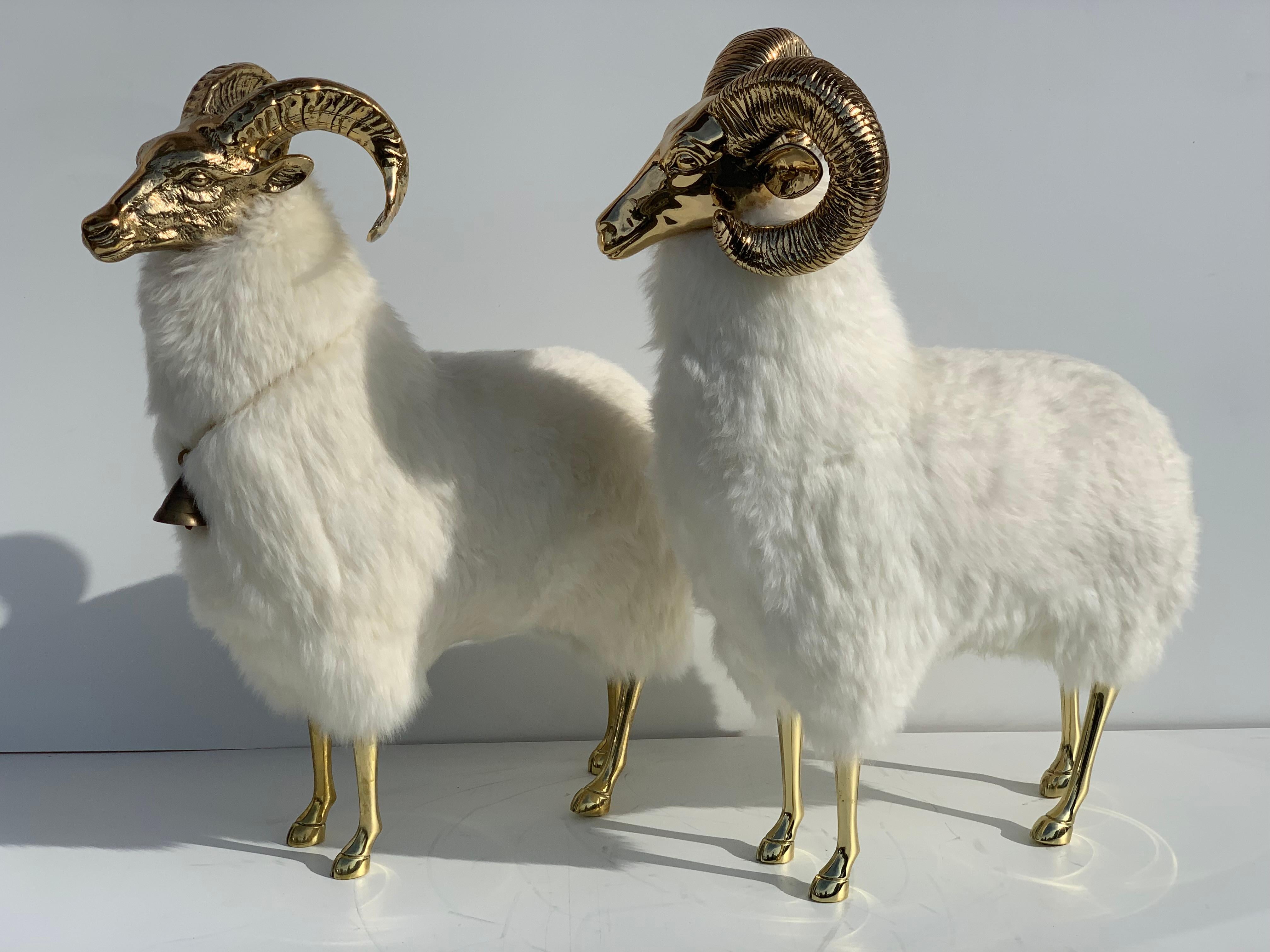 Brass Mountain Sheep or Goat Sculpture 4