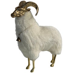 Brass Mountain Sheep or Goat Sculpture