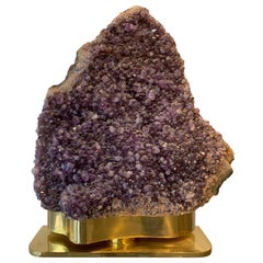 Brass Mounted Amethyst Attributed to Willy Daro, circa 1970s