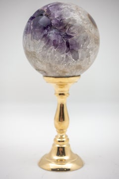 Brass-Mounted Amethyst Sphere Medium