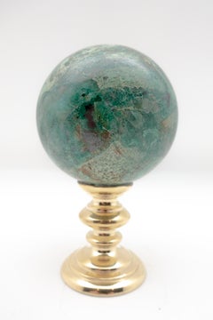 Brass Mounted Chrysocolla Sphere Small