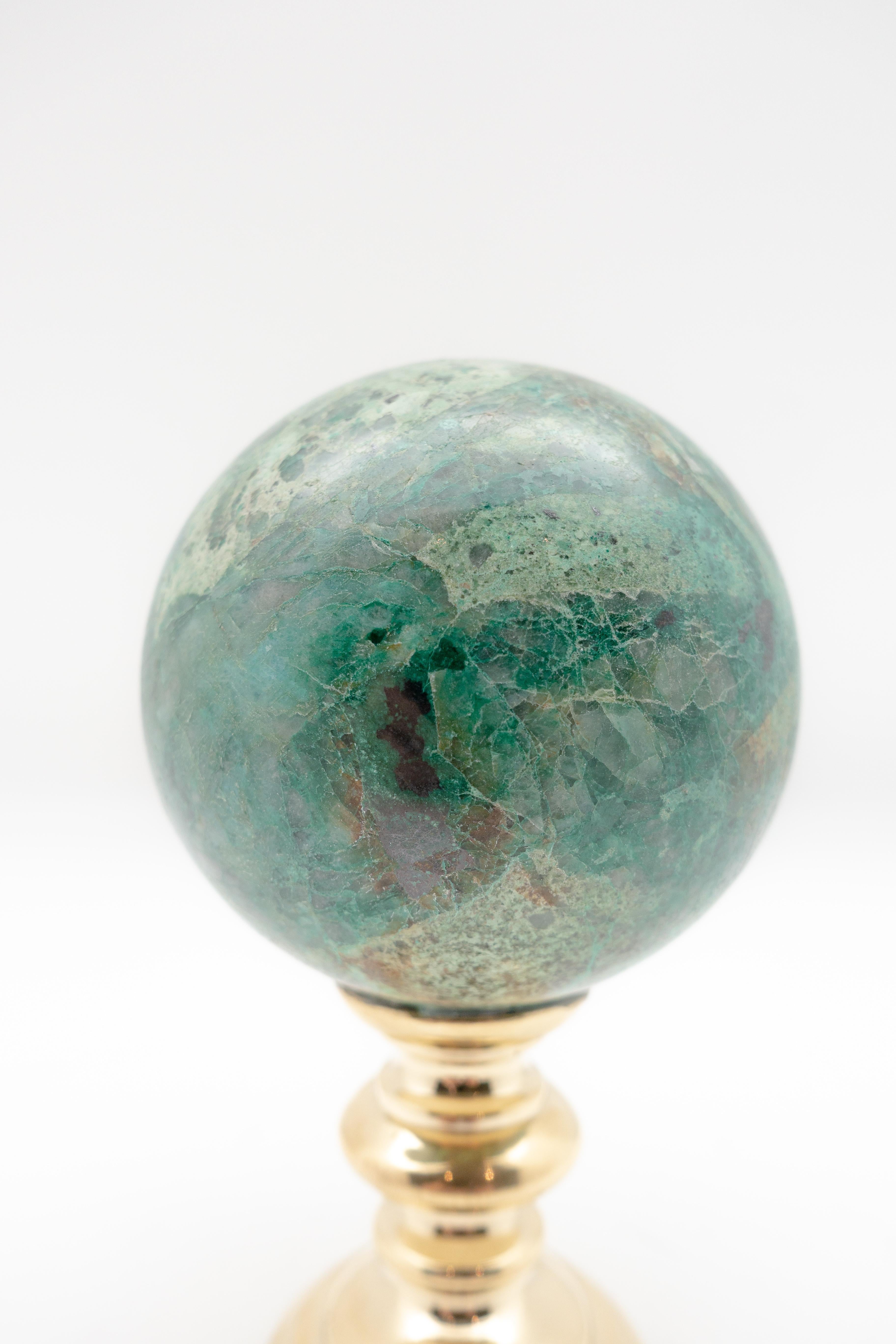 Other Brass Mounted Chrysocolla Sphere Small
