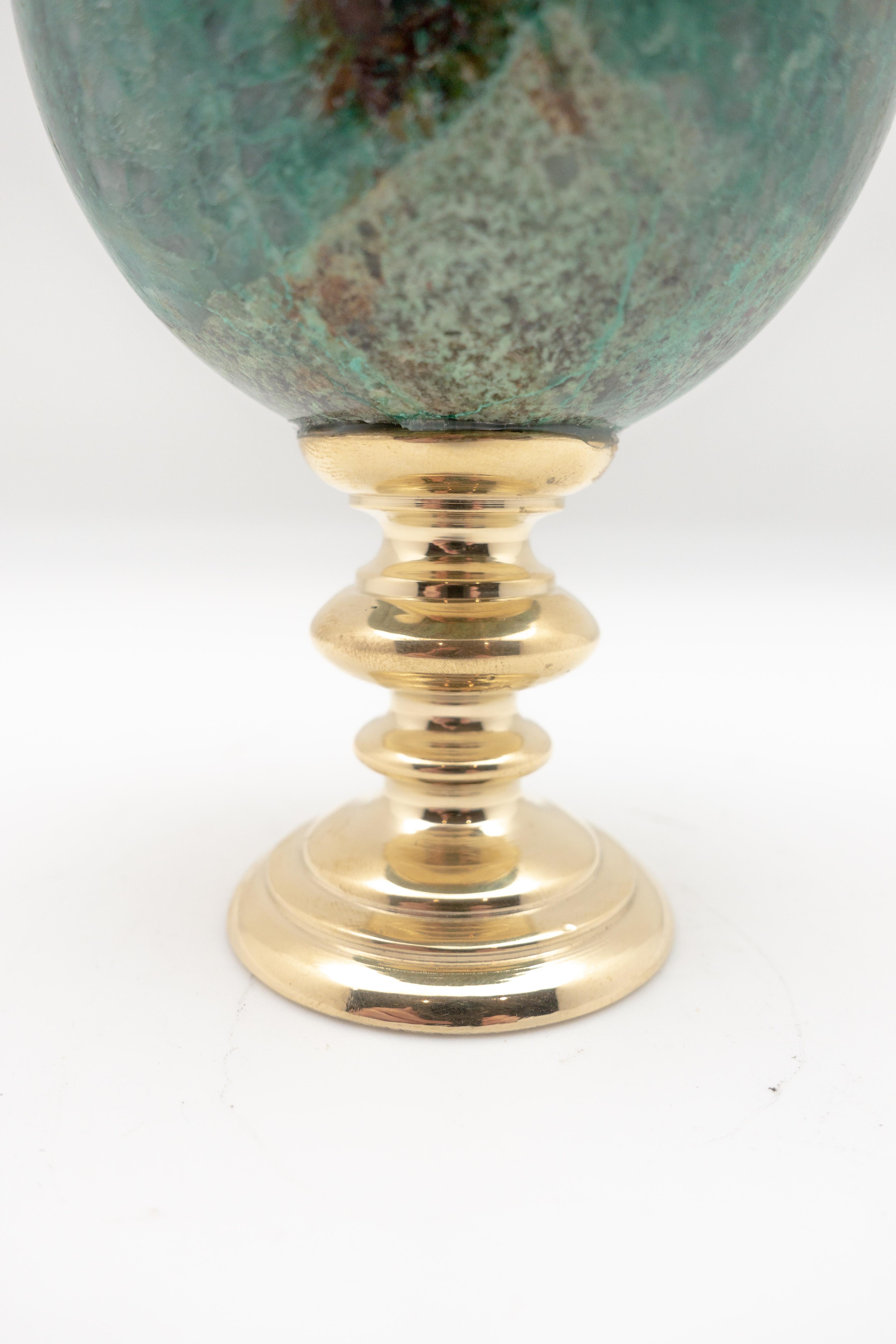 American Brass Mounted Chrysocolla Sphere Small