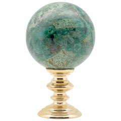 Brass Mounted Chrysocolla Sphere Small