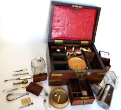 Messingmontierte georgianische Kampagnen-Schminktischschachtel für Herren, georgianisch, Necessaire, um 1795