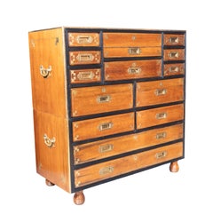 Brass Mounted Mahogany Campaign Chest