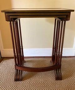 Brass Mounted Mahogany Nesting Tables, Set of 4
