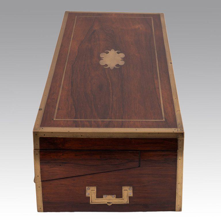 British Brass Mounted Mahogany Writing Slope by N Middleton c1825