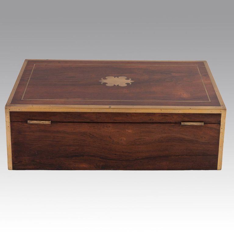 Brass Mounted Mahogany Writing Slope by N Middleton c1825 In Good Condition In Tunbridge Wells, GB