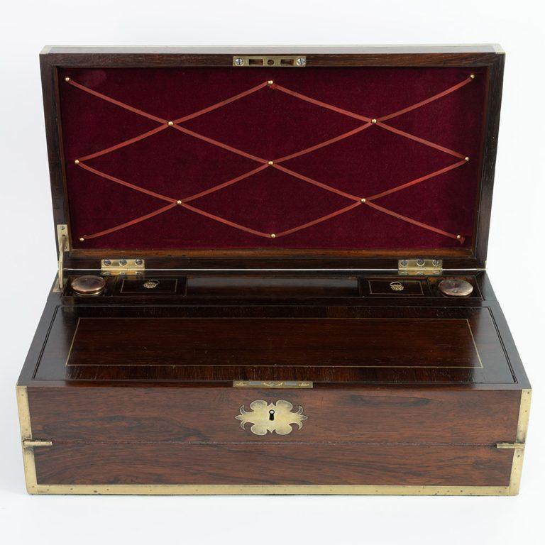 Early 19th Century Brass Mounted Mahogany Writing Slope by N Middleton c1825