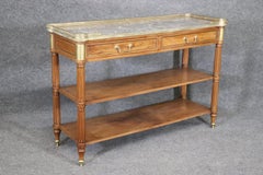 Brass Mounted Marble Top Maison Jansen Style Directoire Louis XVI Console Table