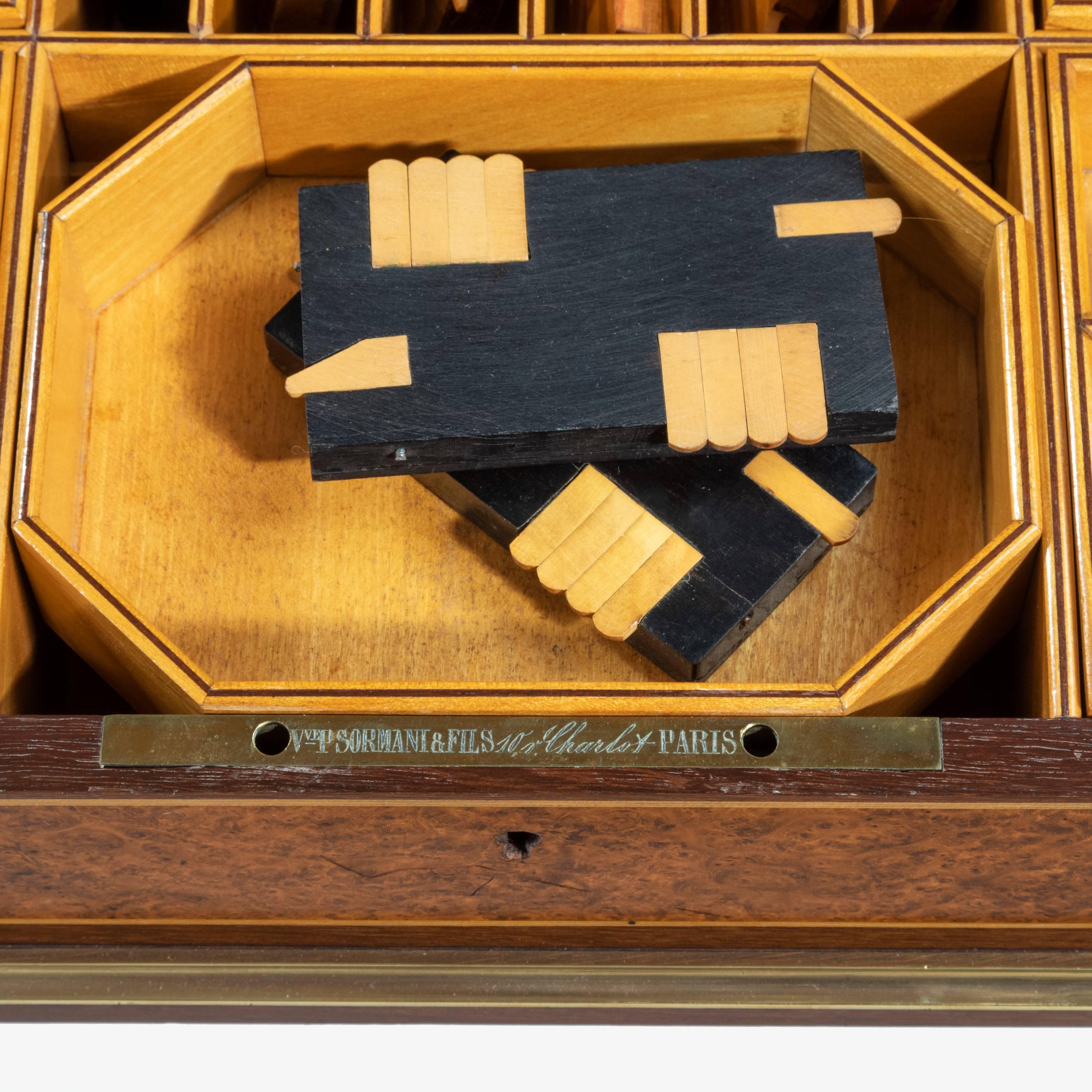 Kingwood Brass-Mounted Purple-Heart Games Box by the Sormani Workshop