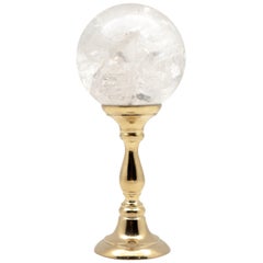Brass-Mounted Rock Crystal Sphere Medium