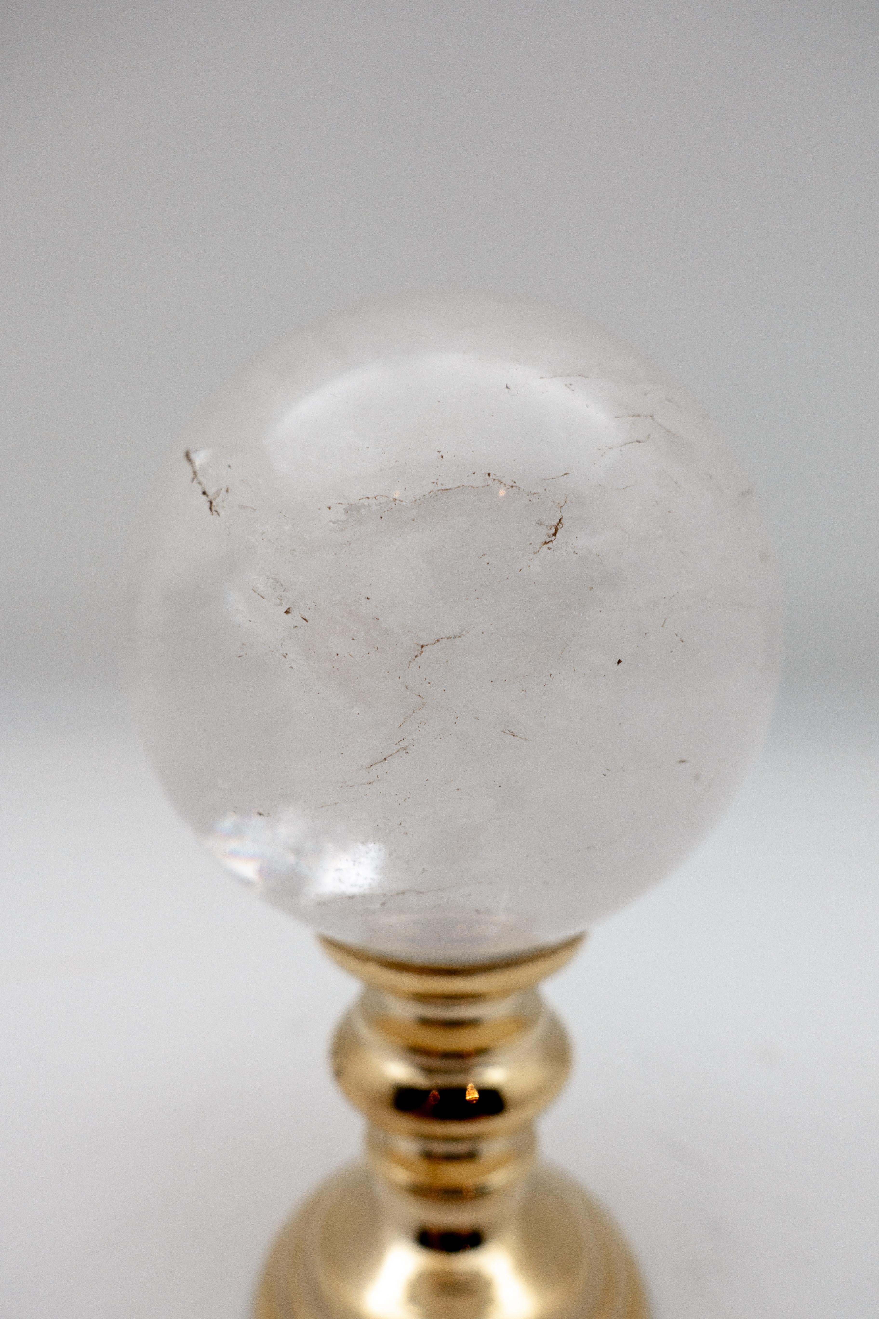 Other Brass-Mounted Rock Crystal Sphere Small