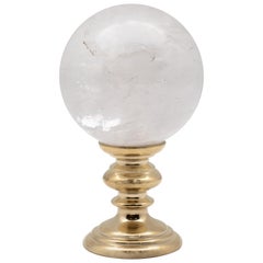 Brass-Mounted Rock Crystal Sphere Small