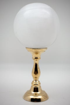 Brass Mounted Selenite Sphere Medium