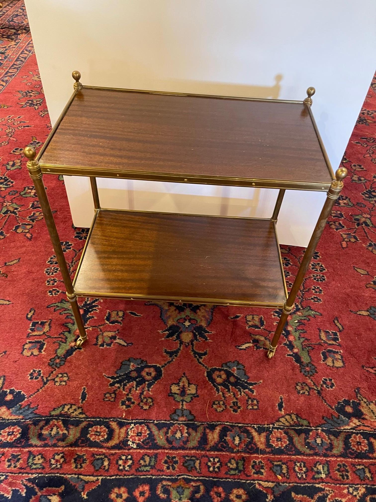 Brass Mounted Two-Tier Side Table in the Manner of Maison Jansen, 20th Century 1