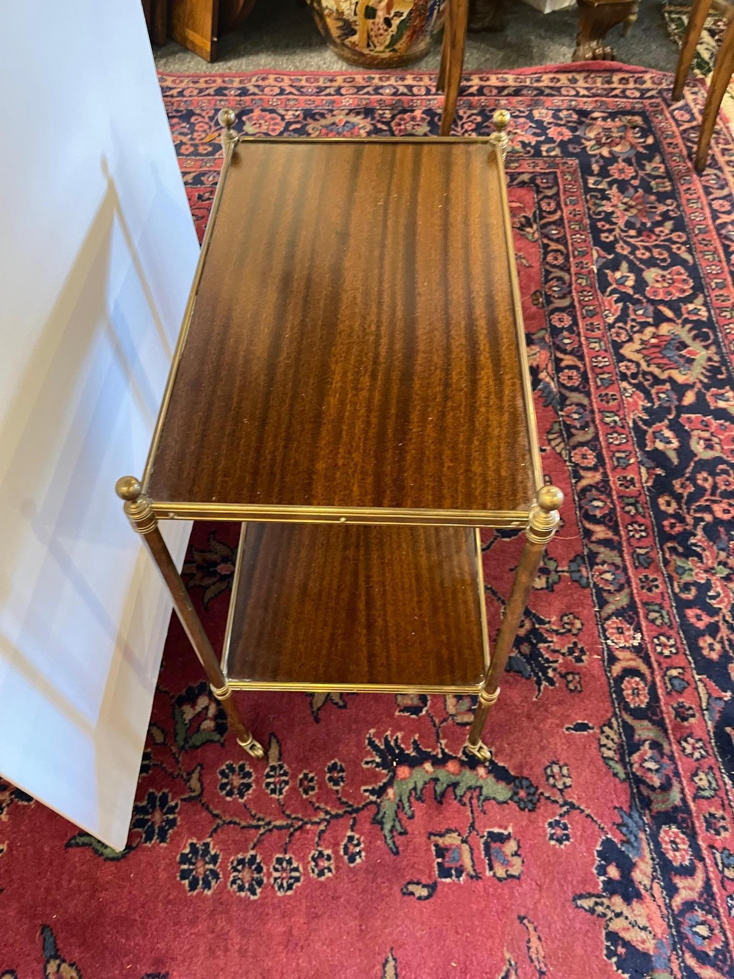 Brass Mounted Two-Tier Side Table in the Manner of Maison Jansen, 20th Century 2