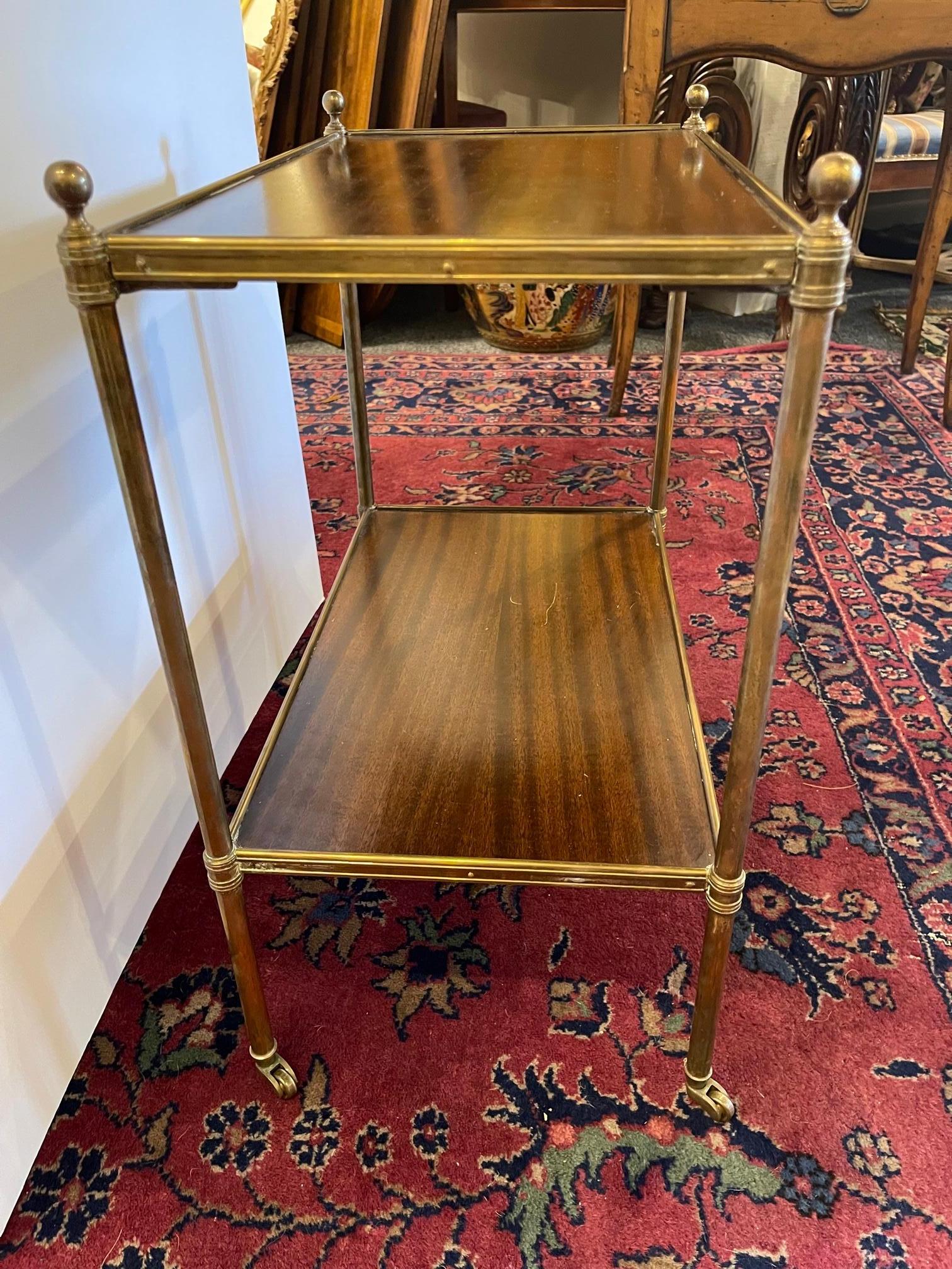 Brass Mounted Two-Tier Side Table in the Manner of Maison Jansen, 20th Century 3