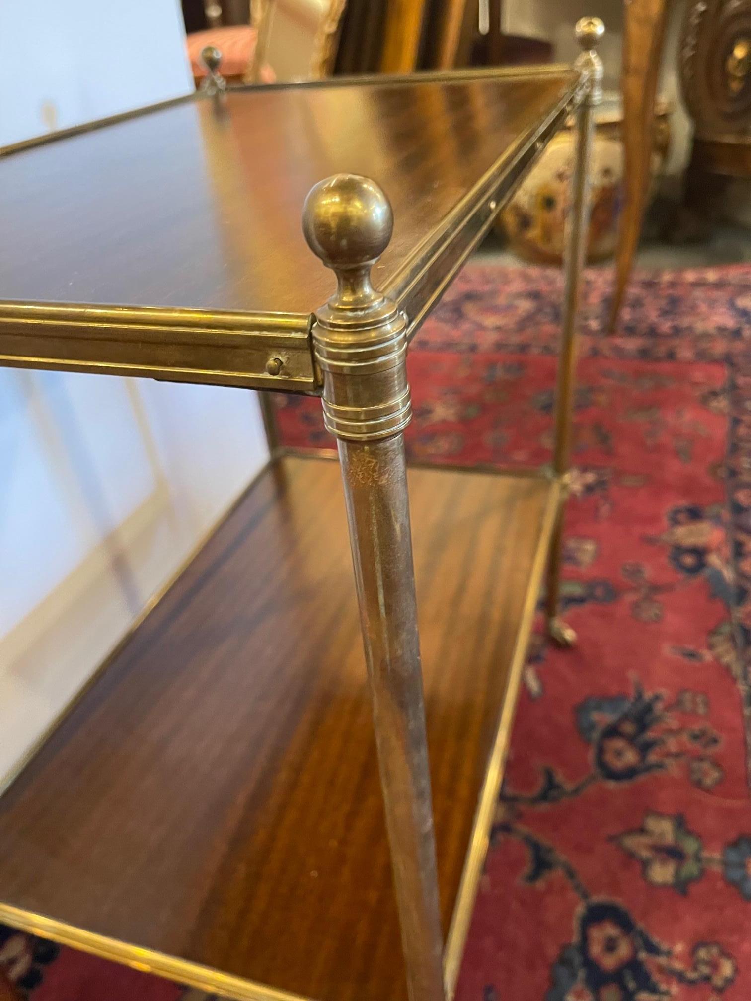 Brass Mounted Two-Tier Side Table in the Manner of Maison Jansen, 20th Century 4