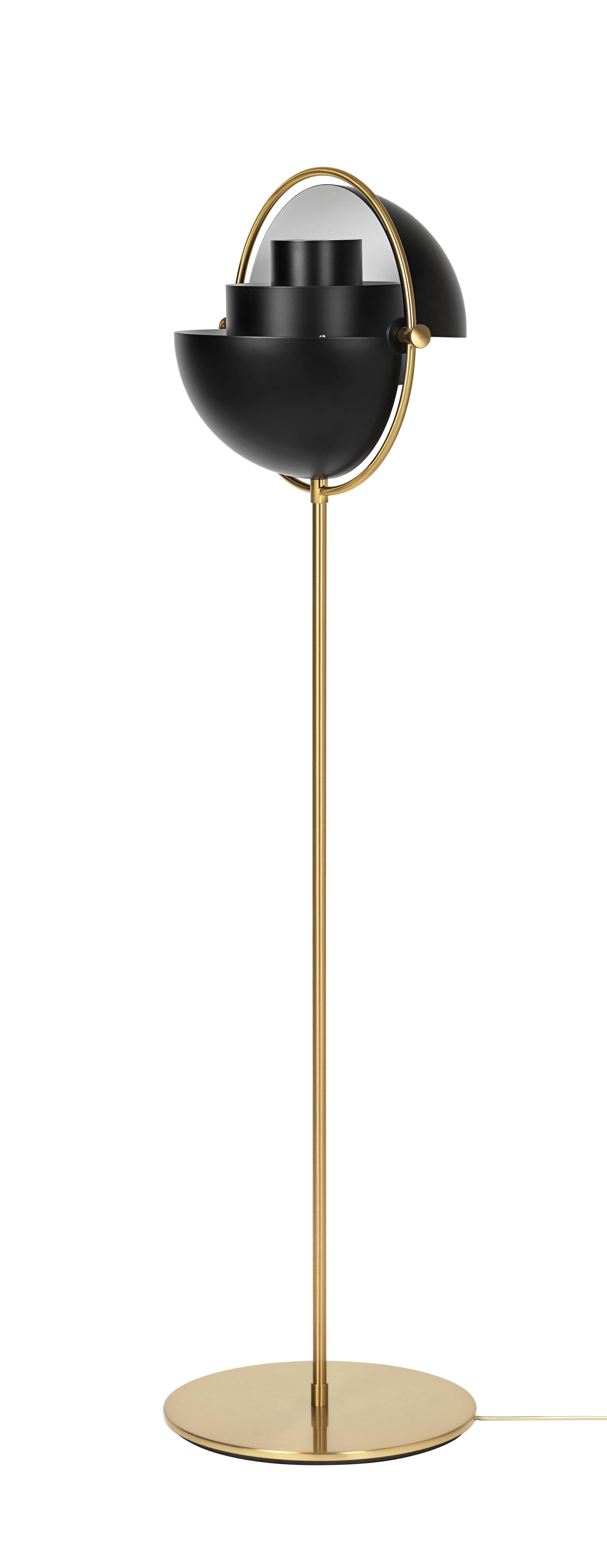 Brass Multi-Light floor lamp, Louis Weisdorf

Dimensions: 148 x 36 x 36 cm
Material: Brass
Designer: Louis Weisdorf
Produced by Gubi in Denmark

The Multi-Lite Pendant embraces the golden era of Danish design with its characteristic shape of