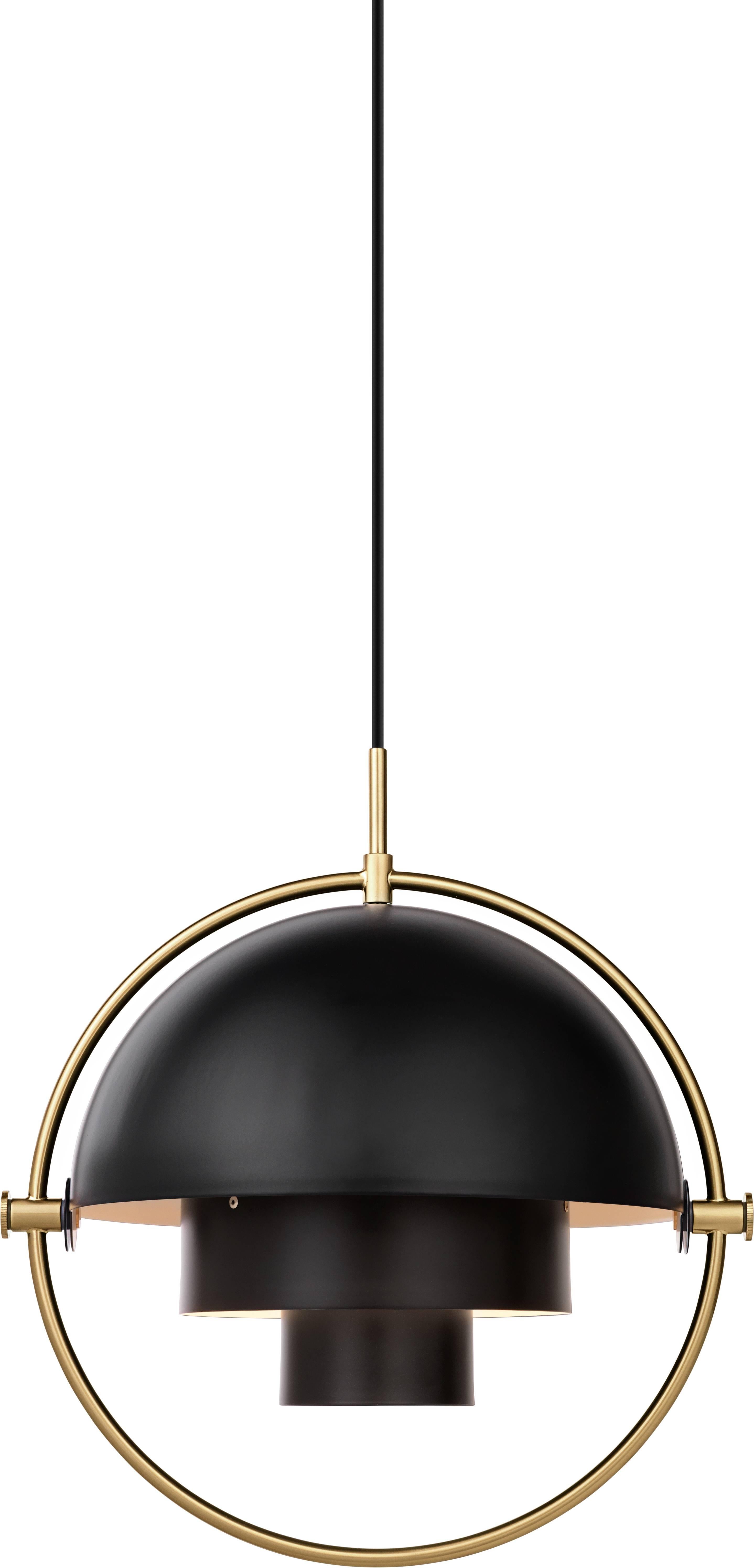 Brass multi-light pendant, Louis Weisdorf

Dimensions: 36 x 36 x 36 cm
Material: Brass
Designer: Louis Weisdorf
Produced by Gubi in Denmark

The Multi-Lite pendant embraces the golden era of Danish design with its characteristic shape of two