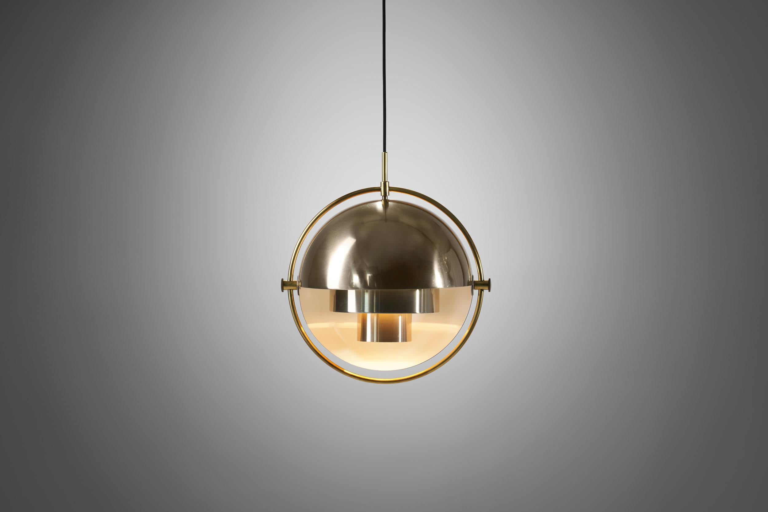This Multi-Lite pendant was designed by Danish architect and designer Louis Weisdorf in 1972, and manufactured by the Danish lighting company Lyfa. It is one of the most recognisable Danish lighting designs.

The pendant features a sculptural,